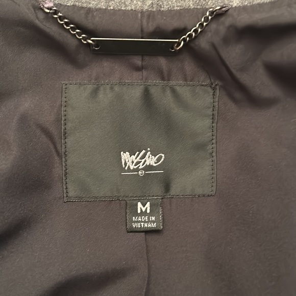 MOSSIMO GREY WOOL BLEND JACKET  w/ leather trim SIZE MEDIUM NEW W/O TAGS - Picture 4 of 4